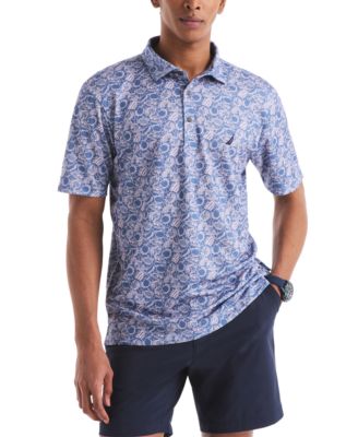 Nautica - Men's Classic-Fit Moisture-Wicking Printed Performance Golf Polo Shirt