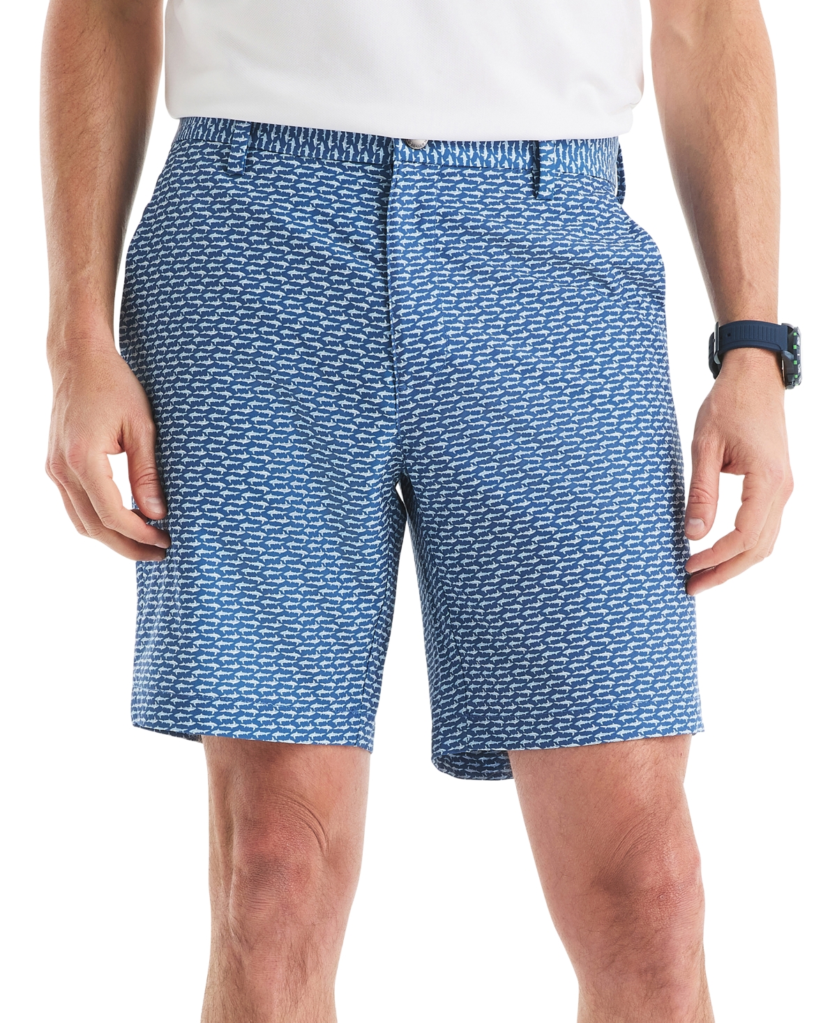 Men's Slim-Fit Shark Graphic Shorts - Union Blue