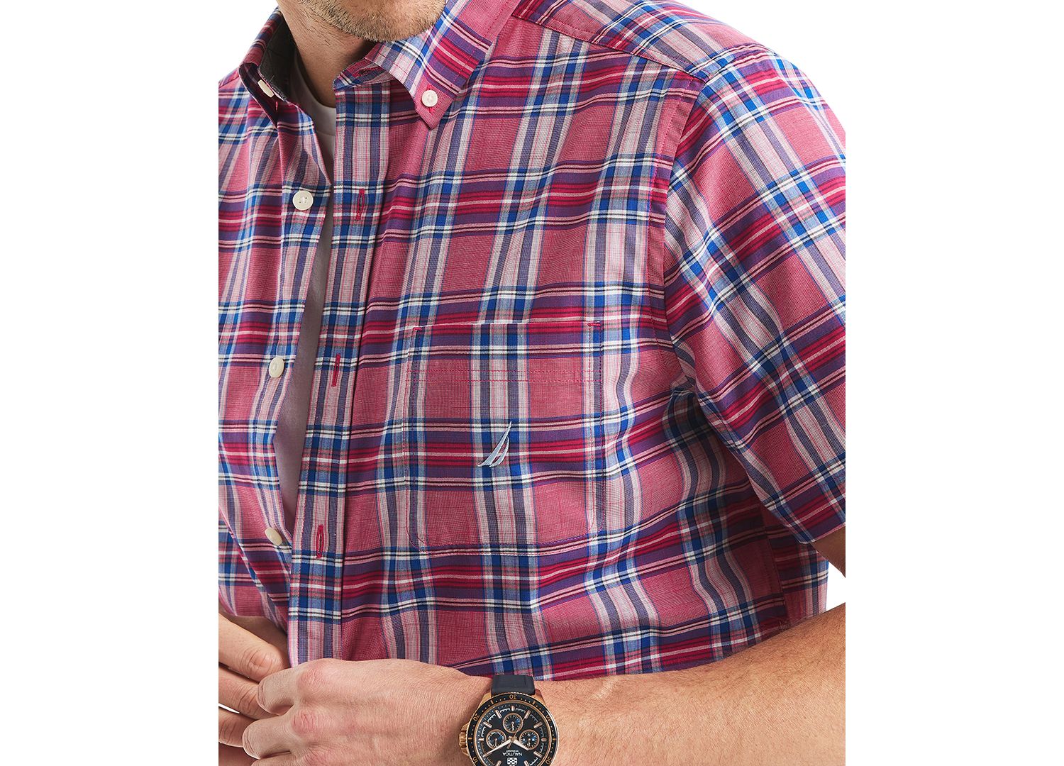 Men's Classic-Fit 100% Cotton Plaid Button-Down Shirt