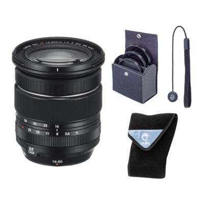 XF 16-80mm f/4.0 R OIS WR Lens, Bundle with 72mm Digital Essentials Filter Kit and 15x15" Lens Wrap