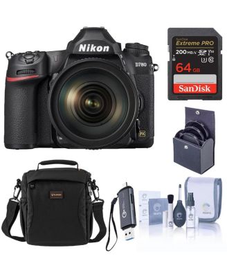 D780 FX-Format DSLR Camera with AF-S NIKKOR 24-120mm f/4G ED VR Lens, Bunde with 64GB Memory Card, 77mm Filter Kit and Bag
