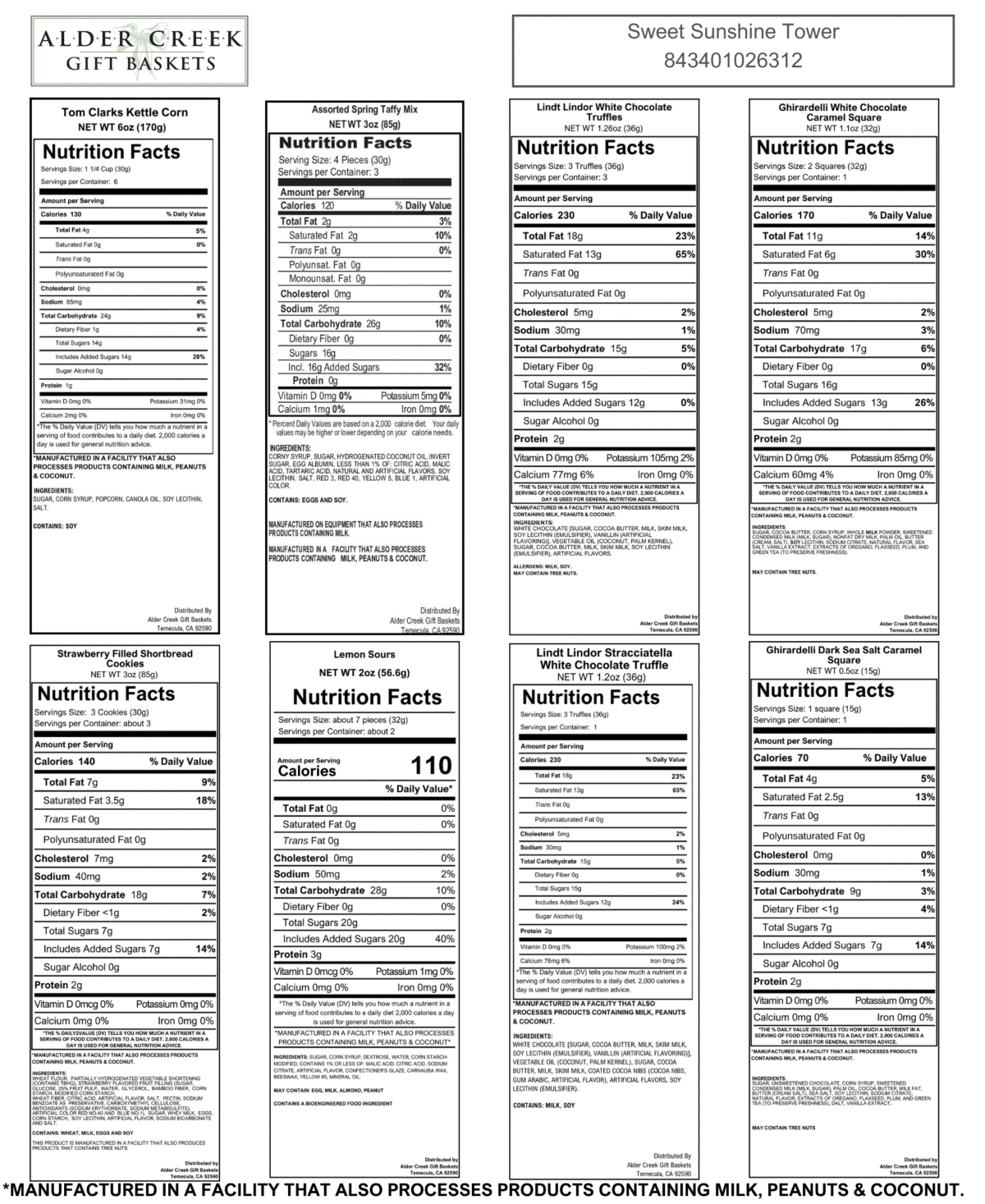 Alder Creek Gift Baskets Sweet Sunshine Tower, 10 Pieces In No Color