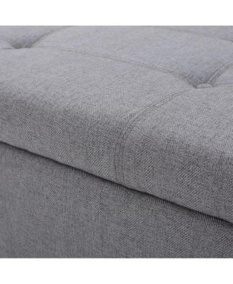 Upholstered Storage Ottoman Bench with Lift-Top, Padded Seat, and Hidden Compartment for Living Room or Office-The Pop Home