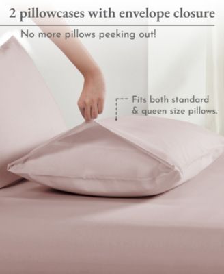 100% Organic Percale Cotton Envelope Closure Pillowcases, Set of 2, Queen