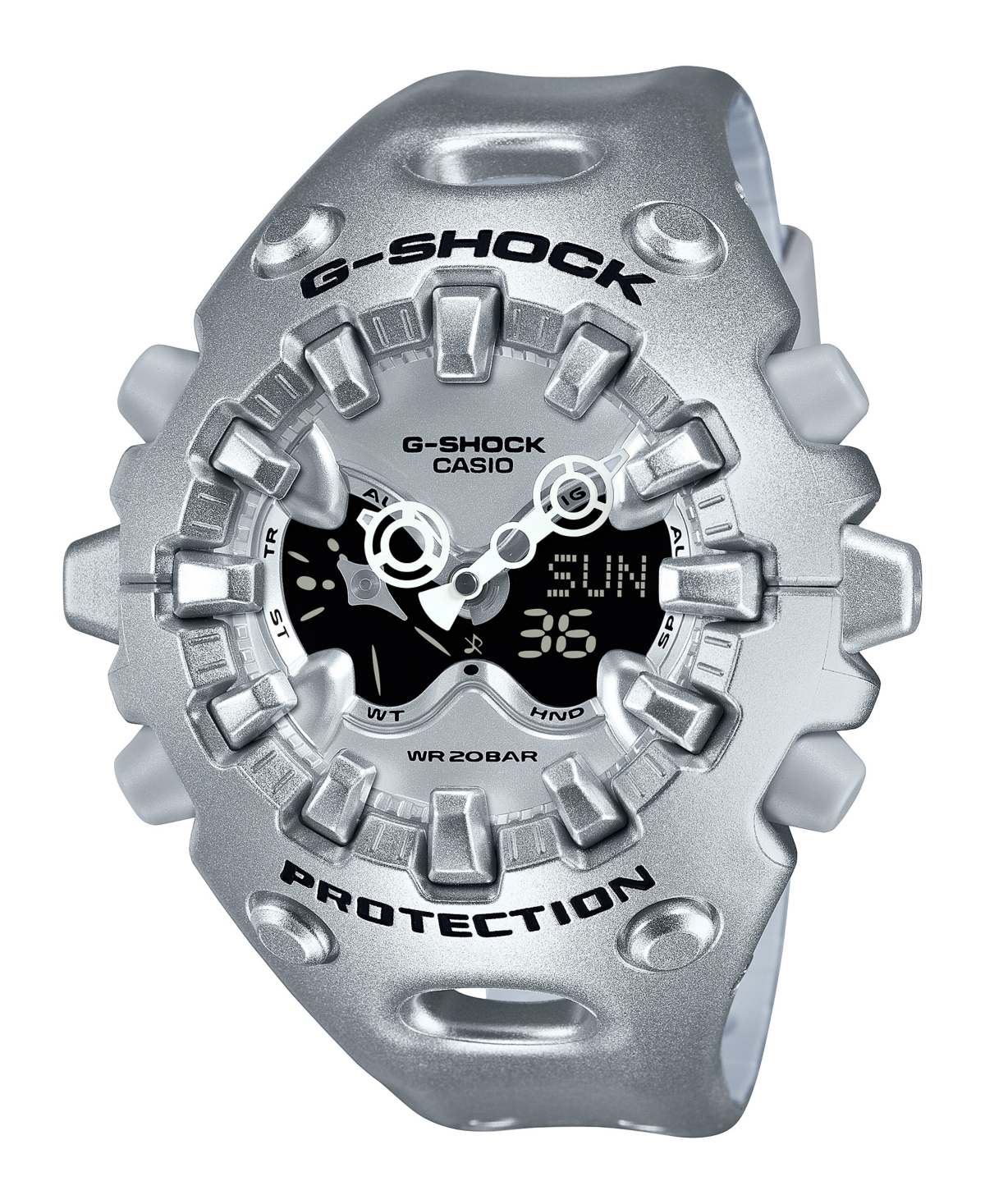 Men's Silver Tone Resin Watch, 58.2mm - Silver
