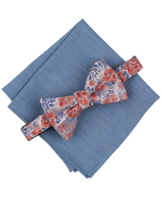 Мужской мягкий галстук-бабочка в ботаническом стиле с цветочным рисунком и массивный квадратный карманный комплект Bar III, эксклюзивно в Macy's