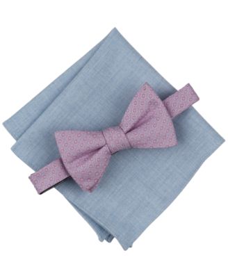 Мужской галстук-бабочка с медальоном и массивный карманный платок Bar III, эксклюзивно в Macy's