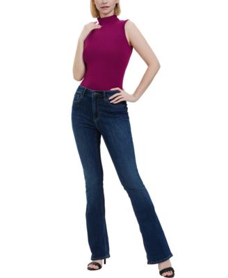 Women's Turtleneck Sleeveless Bodysuit Top