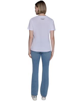 Футболка с вышивкой KARL LAGERFELD PARIS Petite Multi