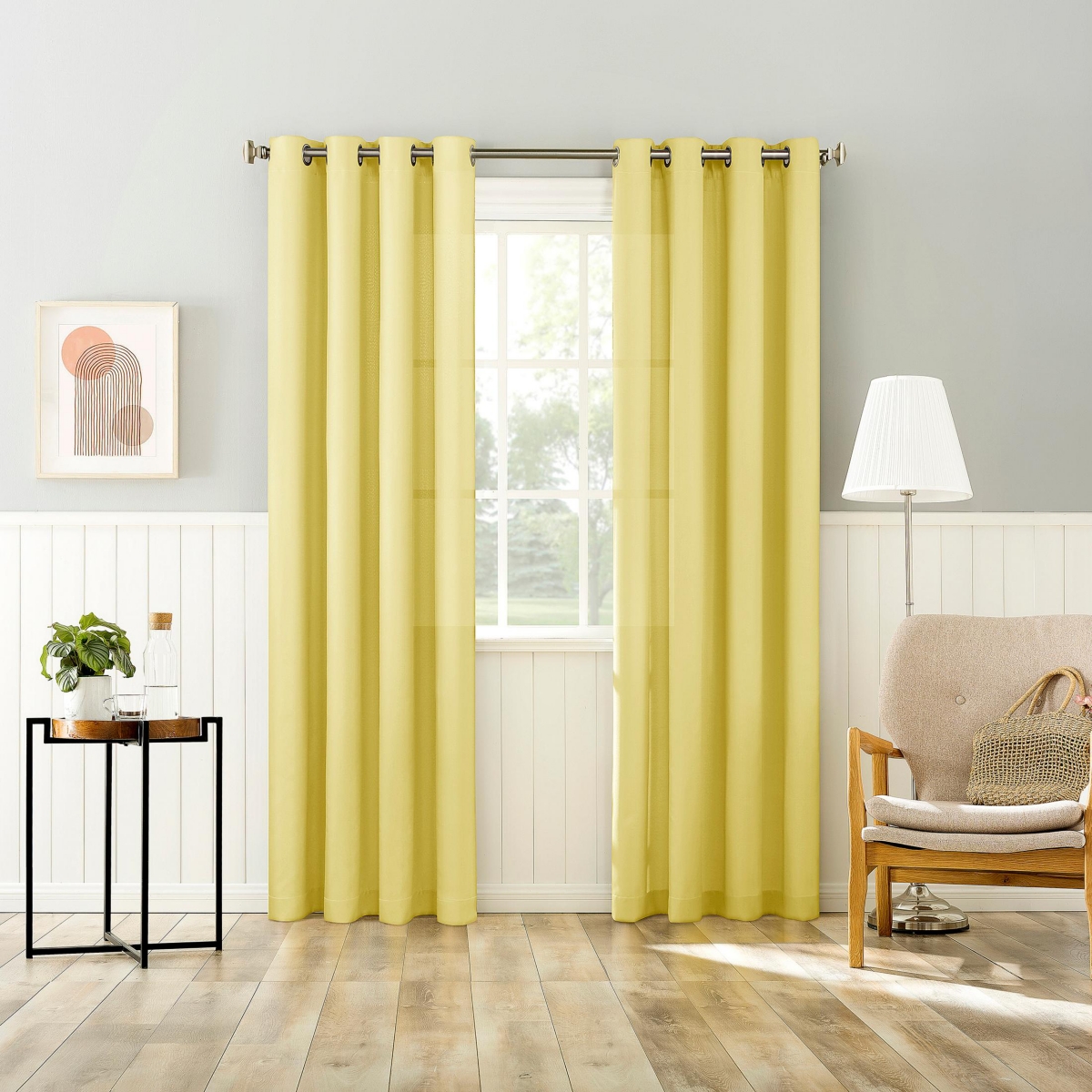 Daylin Woven Semi-Sheer Grommet Curtain Panel