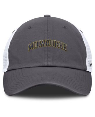 Men's Gray Milwaukee Brewers Wordmark Club Adjustable Trucker Hat