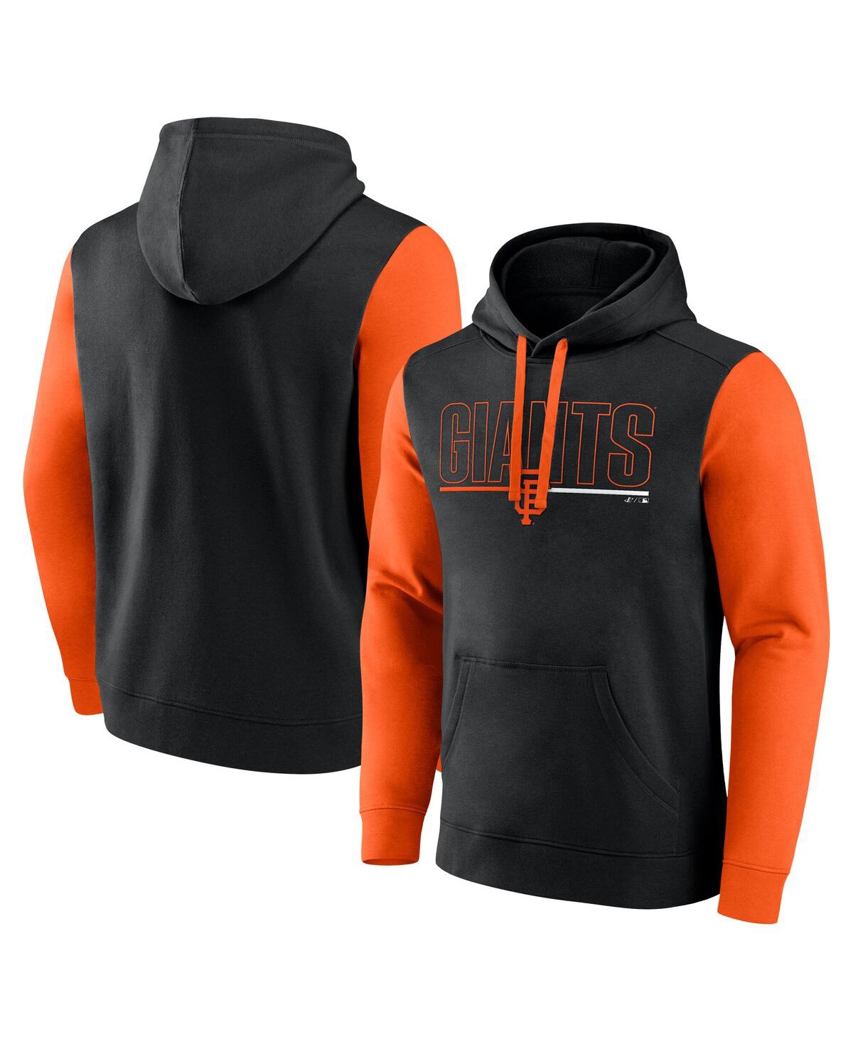 Fanatics Men's Black San Francisco Giants Outline Fleece Pullover Hoodie In Black