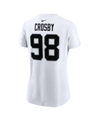 Women's Maxx Crosby White Las Vegas Raiders Player Name Number T-Shirt