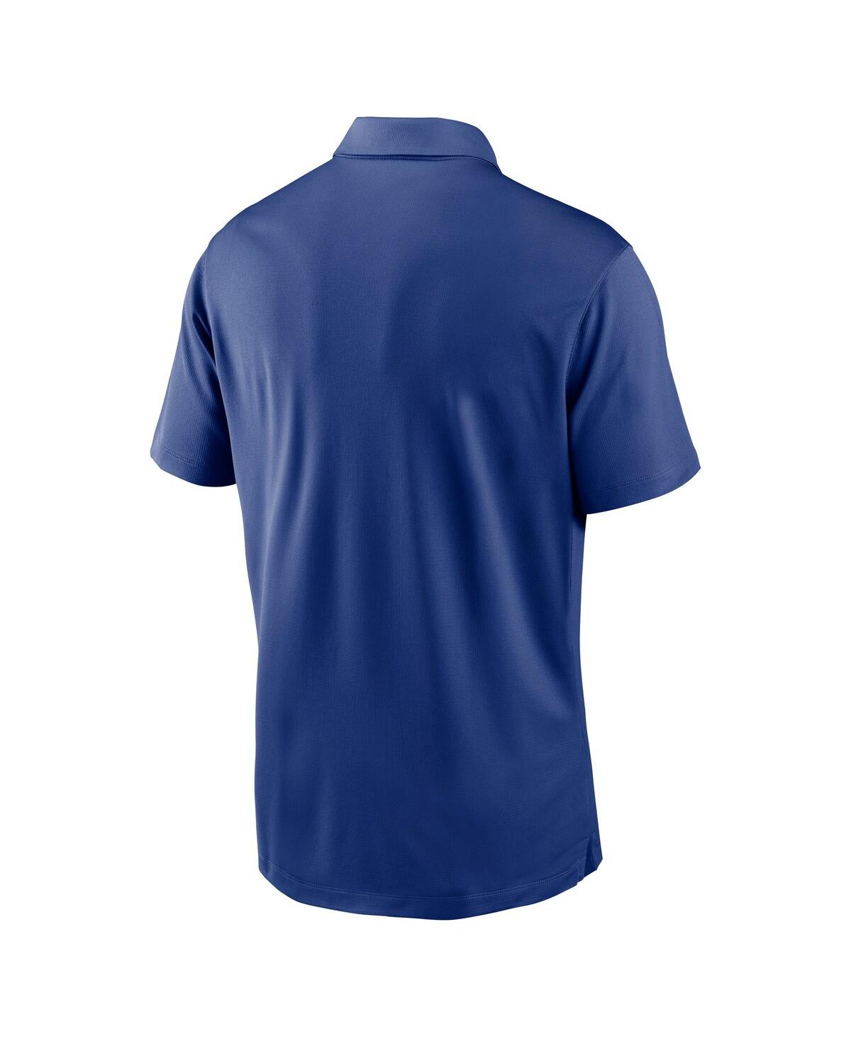 Nike Men's White/royal Los Angeles Dodgers Vapor Striped Performance Polo Shirt In White,royal