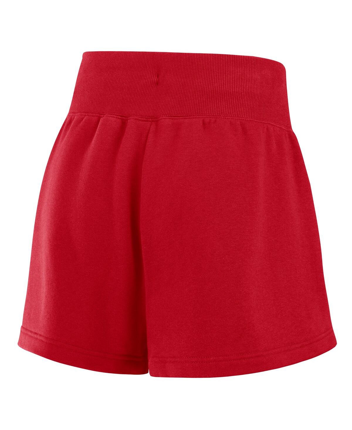 Nike Women's Red/royal Philadelphia Phillies Color Block Phoenix Fleece Lounge Shorts In Red,royal