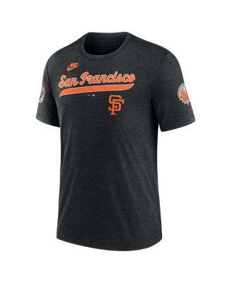 Men's Heather Black San Francisco Giants Cooperstown Collection Eras Tri-Blend T-Shirt