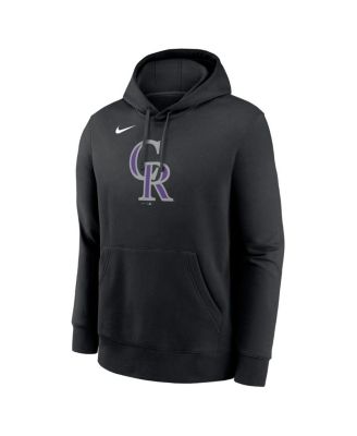 Men's Black Colorado Rockies Logo Club Fleece Pullover Hoodie