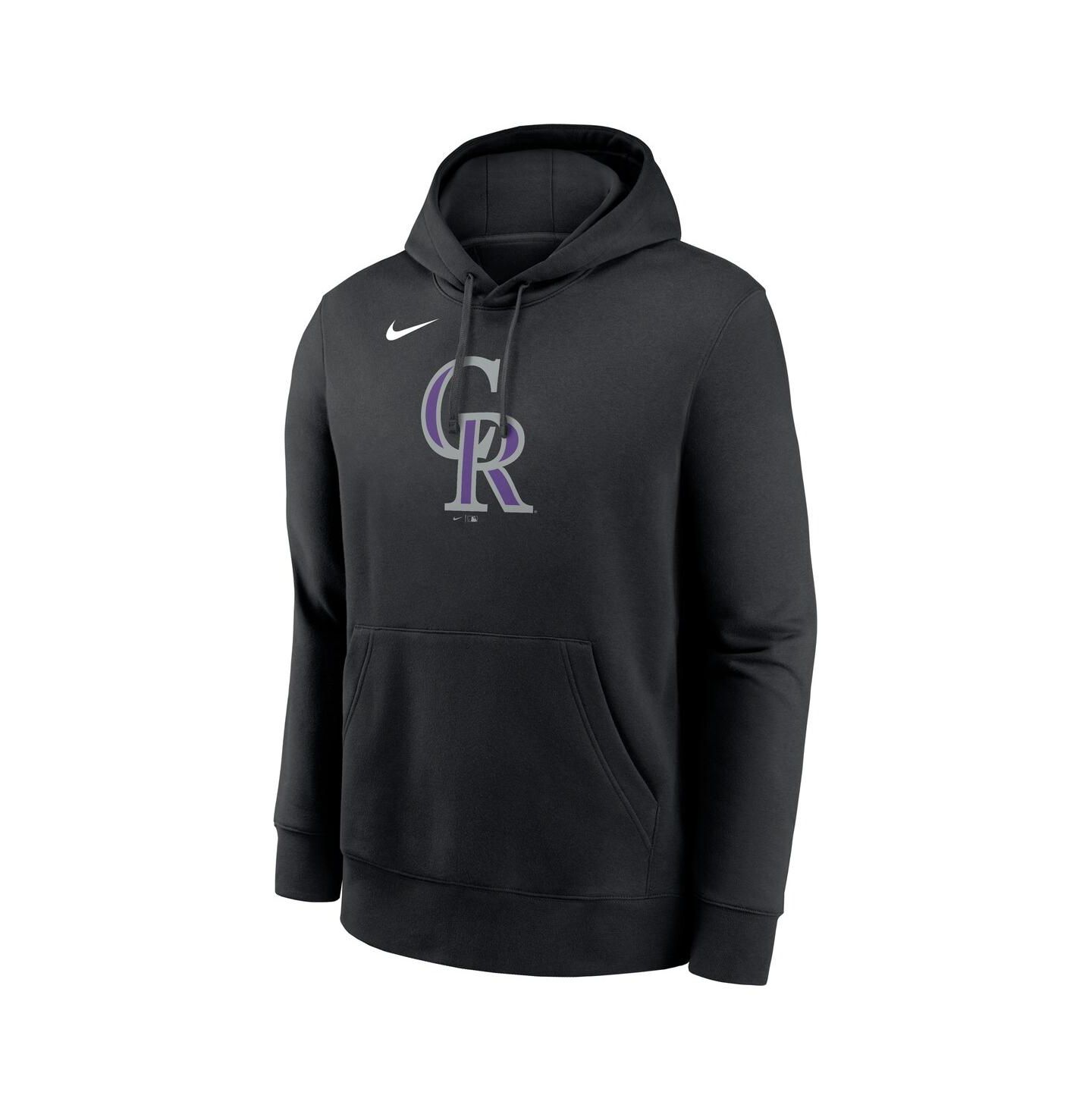 Мужское худи Nike Black Colorado Rockies Logo Club Fleece Pullover — фото 2