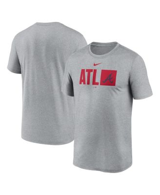 Nike - Men's Heather Gray Atlanta Braves Tricode Legend T-Shirt