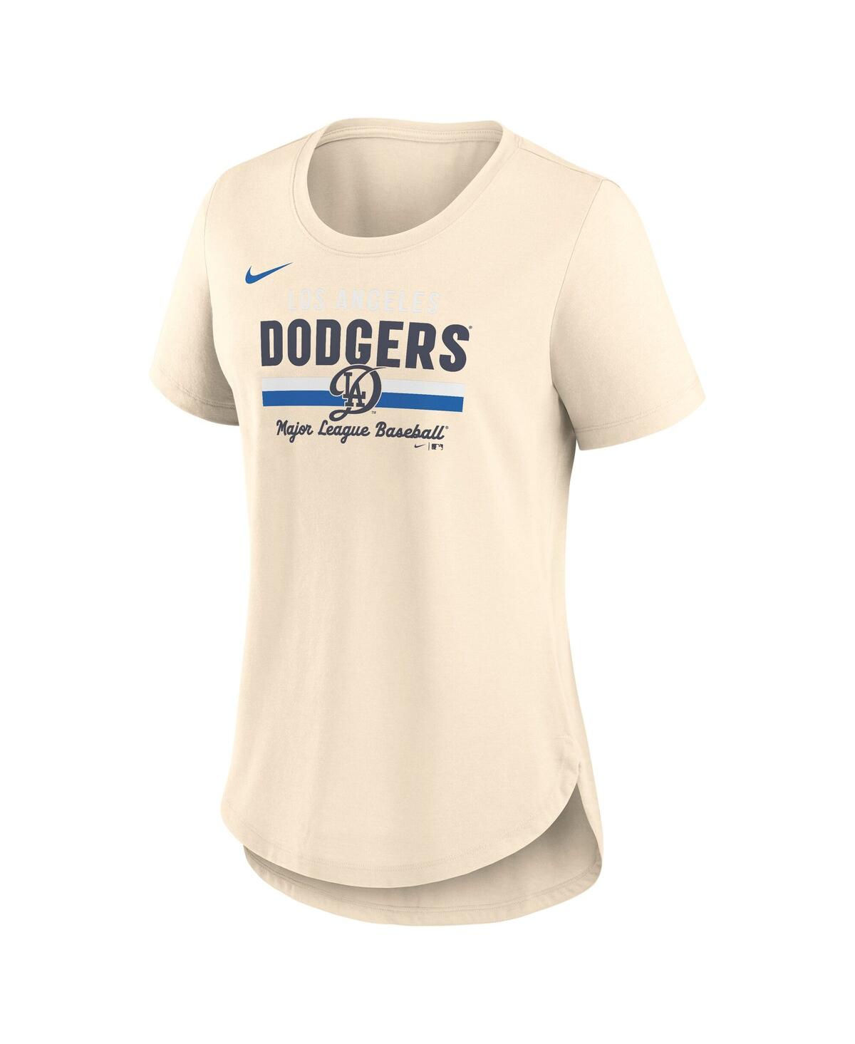 Nike Women's Cream Los Angeles Dodgers City Connect Lockup Tri-blend T-shirt In Cream