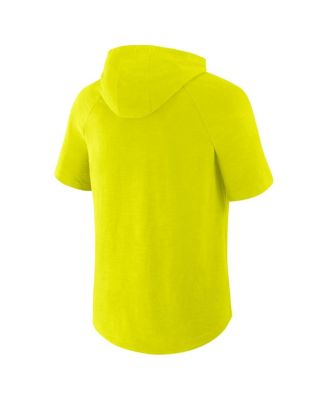 Men's Yellow Nashville SC Hat Trick Stadium Slub Raglan Short Sleeve Pullover Hoodie