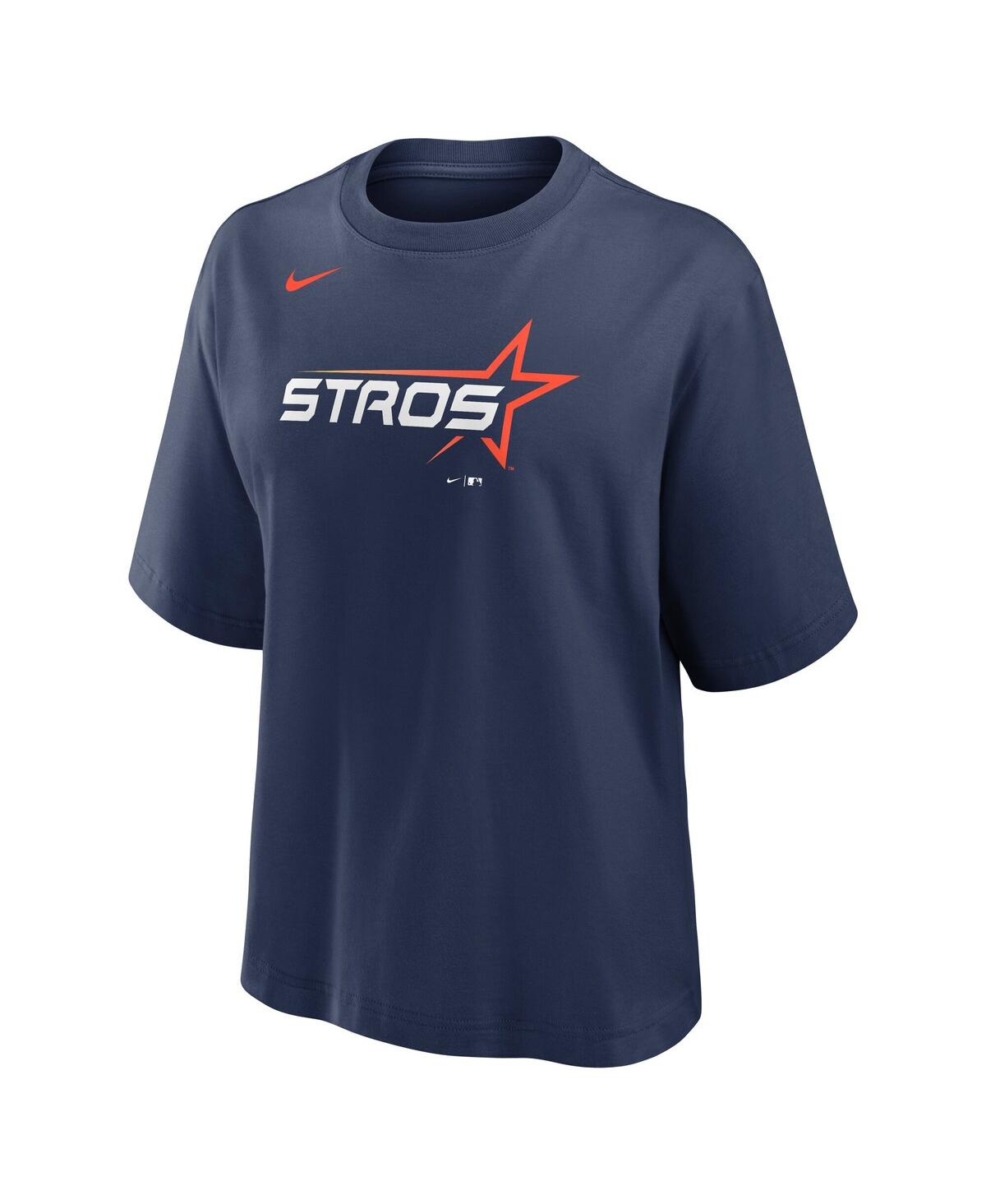 Nike Women's Navy Houston Astros 2025 City Connect Logo Boxy T-shirt In Navy
