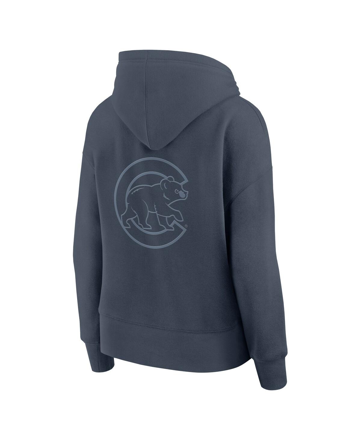 Fanatics Women's Blue Chicago Cubs Elements Future Ground Subtle Tonal Pullover Hoodie In Navy