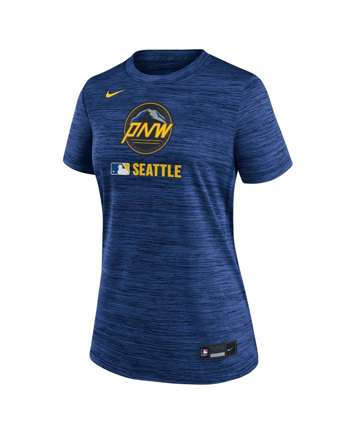 Nike Women's Navy Seattle Mariners Authentic Collection City Connect Velocity Performance T-shirt In Navy