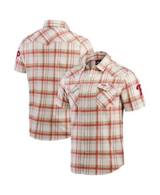 Fanatics - Men's Red Philadelphia Phillies Plaid Full-Snap Shirt
