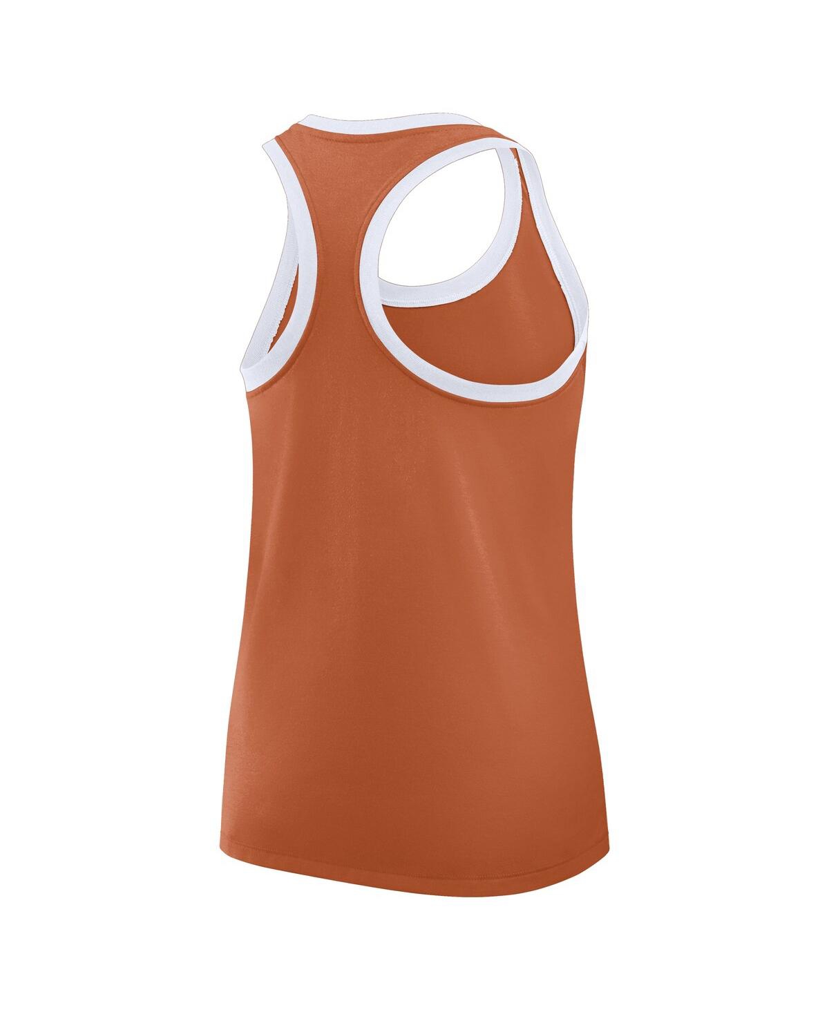 Nike Women's Texas Orange Texas Longhorns Primetime Tri-blend Racerback Tank Top In Burnt Orange