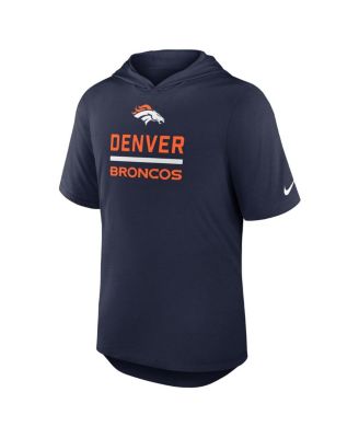 Men's Navy Denver Broncos Lockup Tri-Blend Hoodie T-Shirt