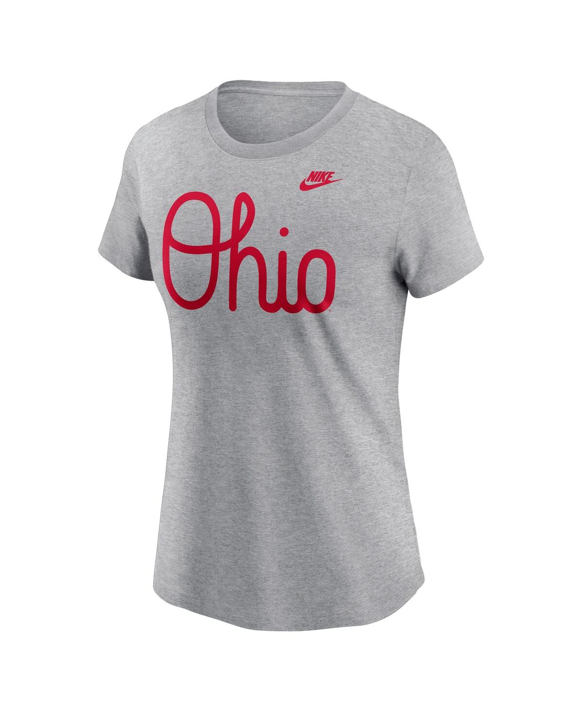 Nike Women's Heather Gray Ohio State Buckeyes Retro Script T-shirt In Heather Gray