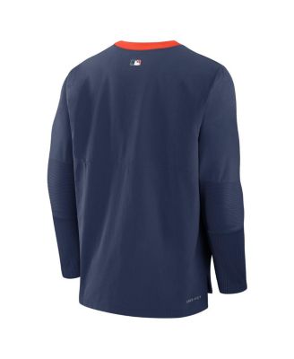 Men's Navy Houston Astros 2025 City Connect Authentic Collection Lightweight Player Tri-Blend Performance Long Sleeve T-Shirt