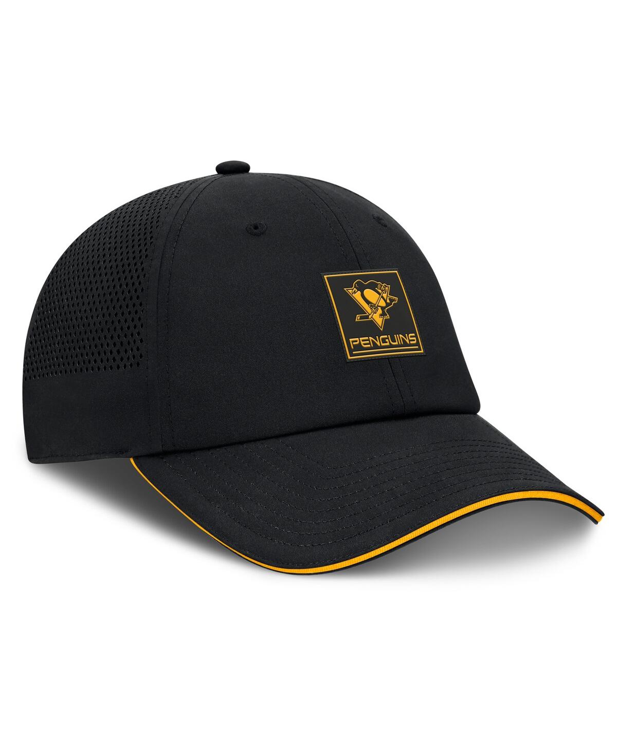 Fanatics Men's Black Pittsburgh Penguins Driver Adjustable Hat In Black