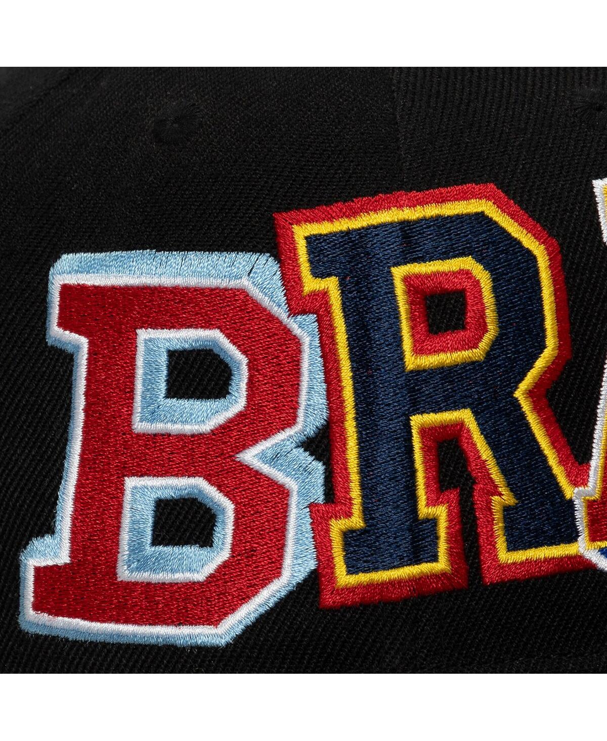 Mitchell & Ness Men's Black Atlanta Braves Hyper Type Pro Crown Snapback Hat In Black