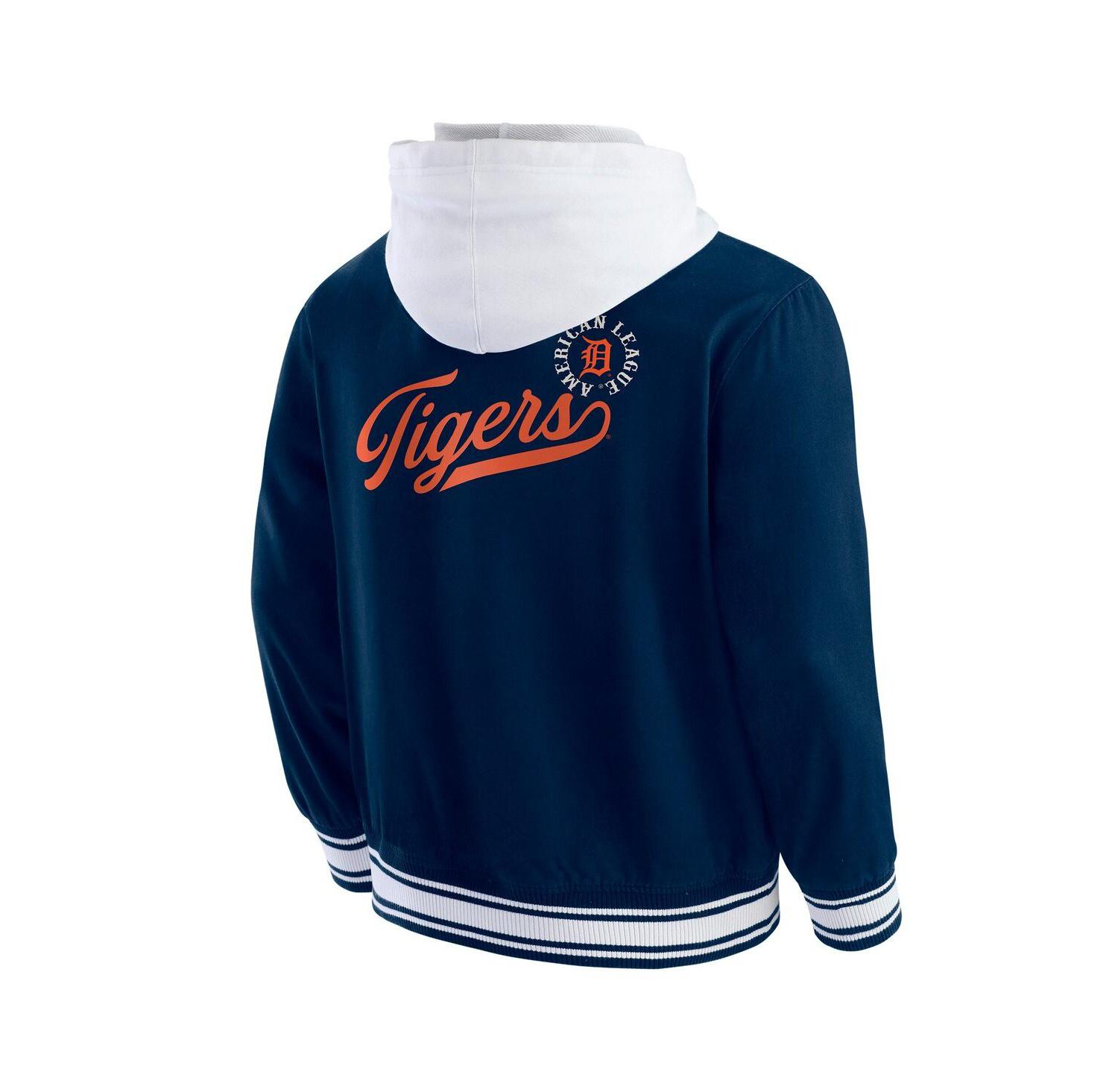 Men's Navy Detroit Tigers Full-Snap Hooded Jacket