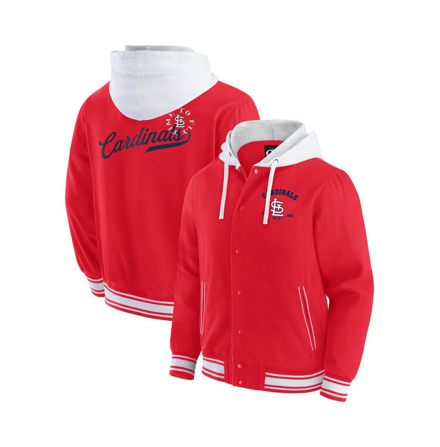 Мужская куртка Fanatics Red St. Louis Cardinals Full-Snap Hooded — фото 1