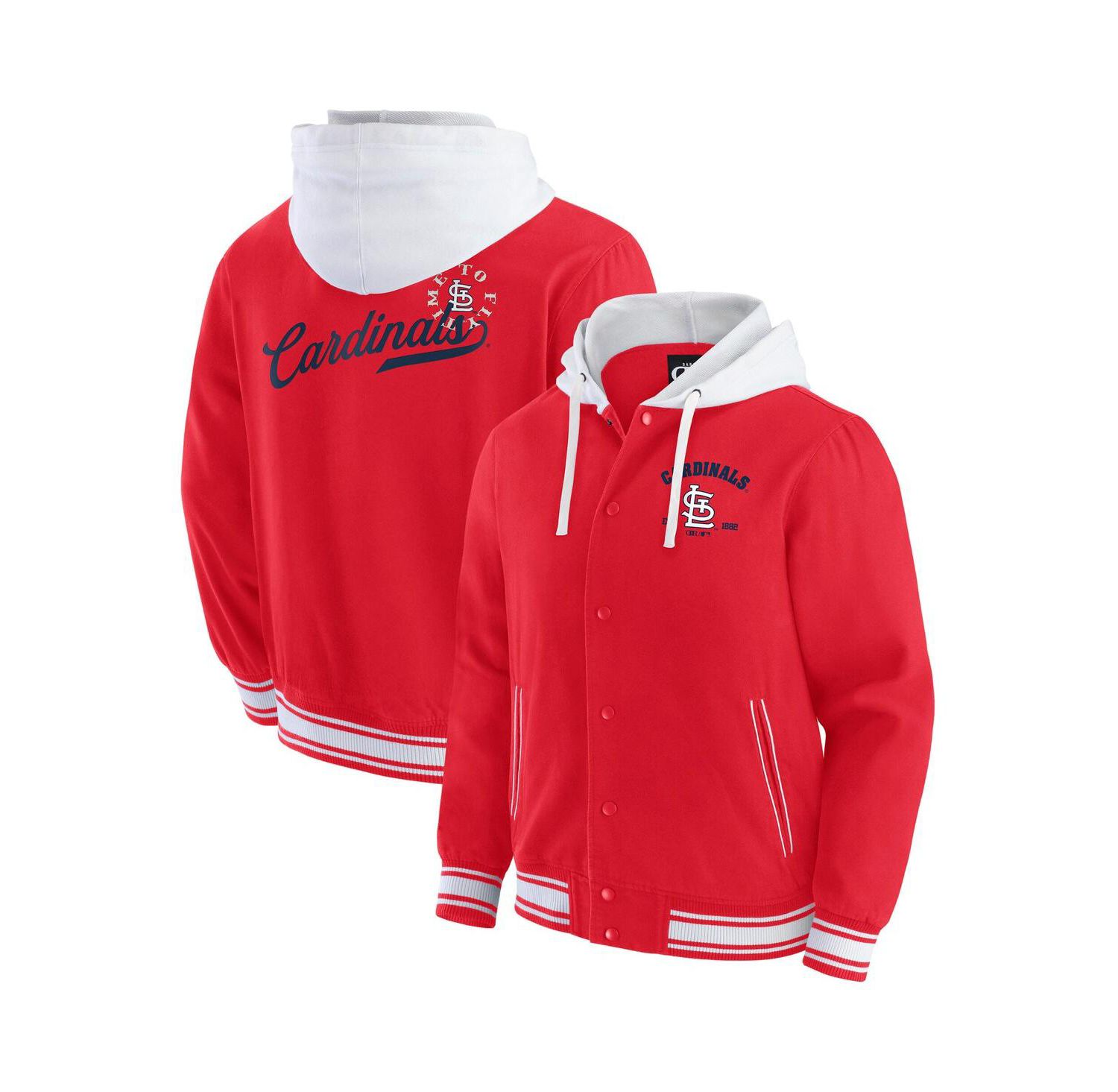 Men's Red St. Louis Cardinals Full-Snap Hooded Jacket