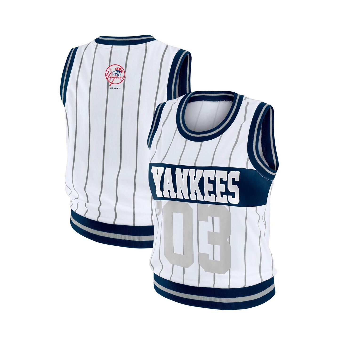 Женский топ WEAR by Erin Andrews White New York Yankees Sporty — фото 1