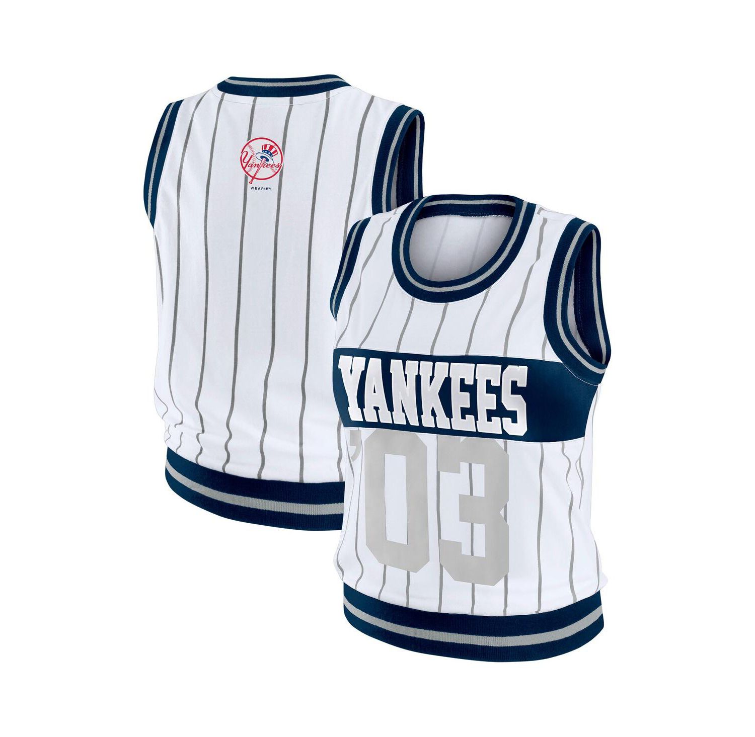 Women's White New York Yankees Sporty Tank Top