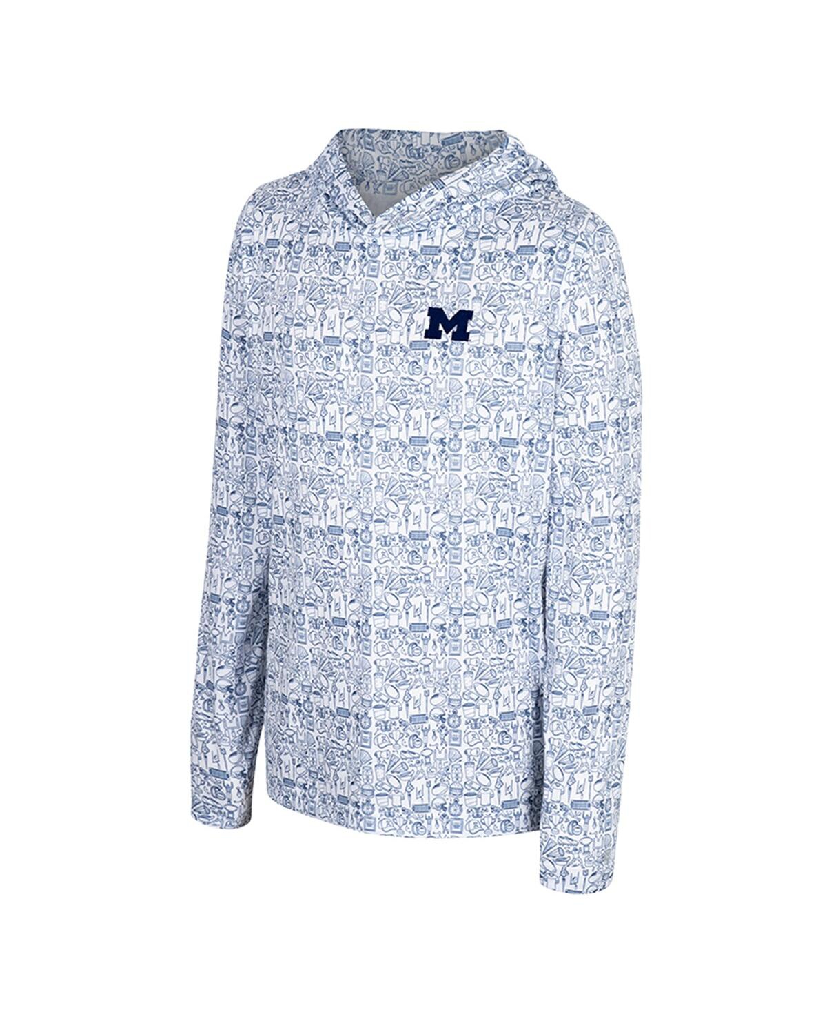 Colosseum Big Boys And Girls Navy Michigan Wolverines All-over Print Hoodie In Navy