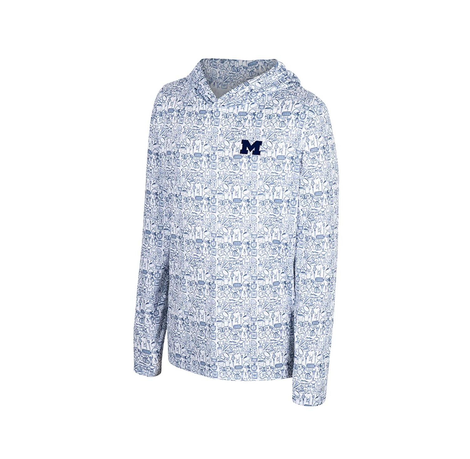 Big Boys and Girls Navy Michigan Wolverines All-Over Print Hoodie