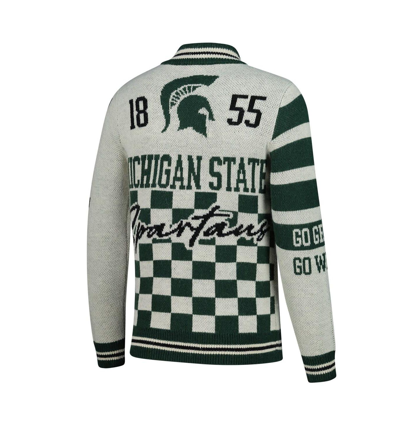 Свитер Colosseum Cream Michigan State Spartans Wild Collective Button-Up Jacquard — фото 3