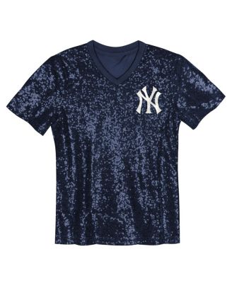 Juniors Aaron Judge Navy New York Yankees Name Number Sequin V-Neck Top