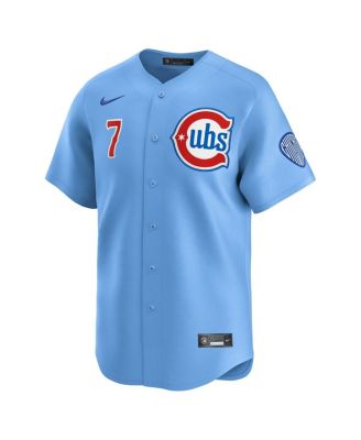 Мужская майка Nike Dansby Swanson Baby Blue Chicago Cubs для 2-го запасного игрока с ограниченным сроком службы
