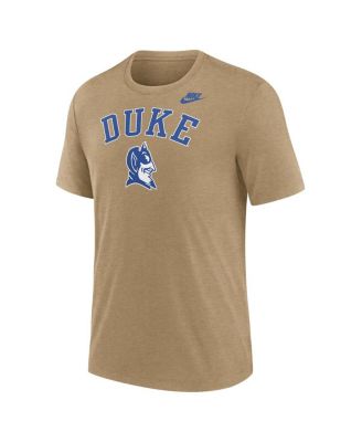 Men's Heather Light Brown Duke Blue Devils Legacy Arch Tri-Blend T-Shirt