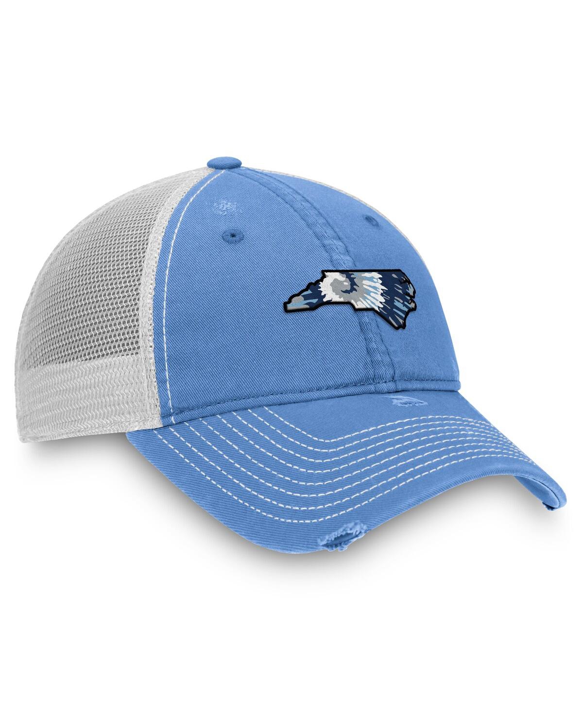 Top Of The World Men's Carolina Blue/white North Carolina Tar Heels Tie-dye State Adjustable Hat In Light Blue,white