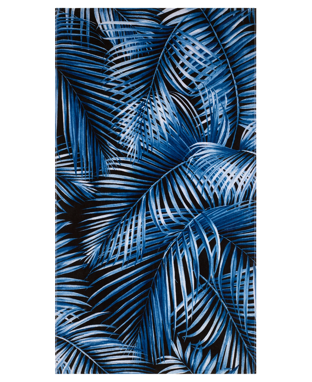 NICOLE MILLER PALM AZUL COTTON BEACH TOWEL, 68" X 36" 