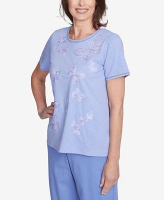 Petite Santa Fe Butterfly Embroidered Tee