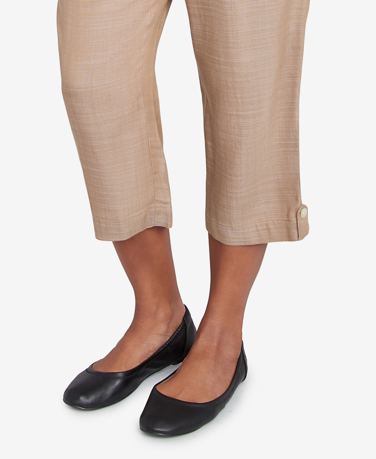 Alfred Dunner Petite Summer Solstice Relaxed Button Tab Capri